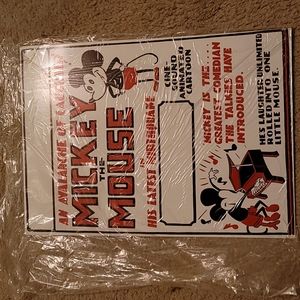 Older looking mickey mouse tin sign